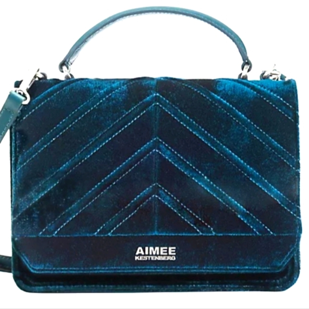 Aimee Kestenburg Velvet Emerald Green Crossbody